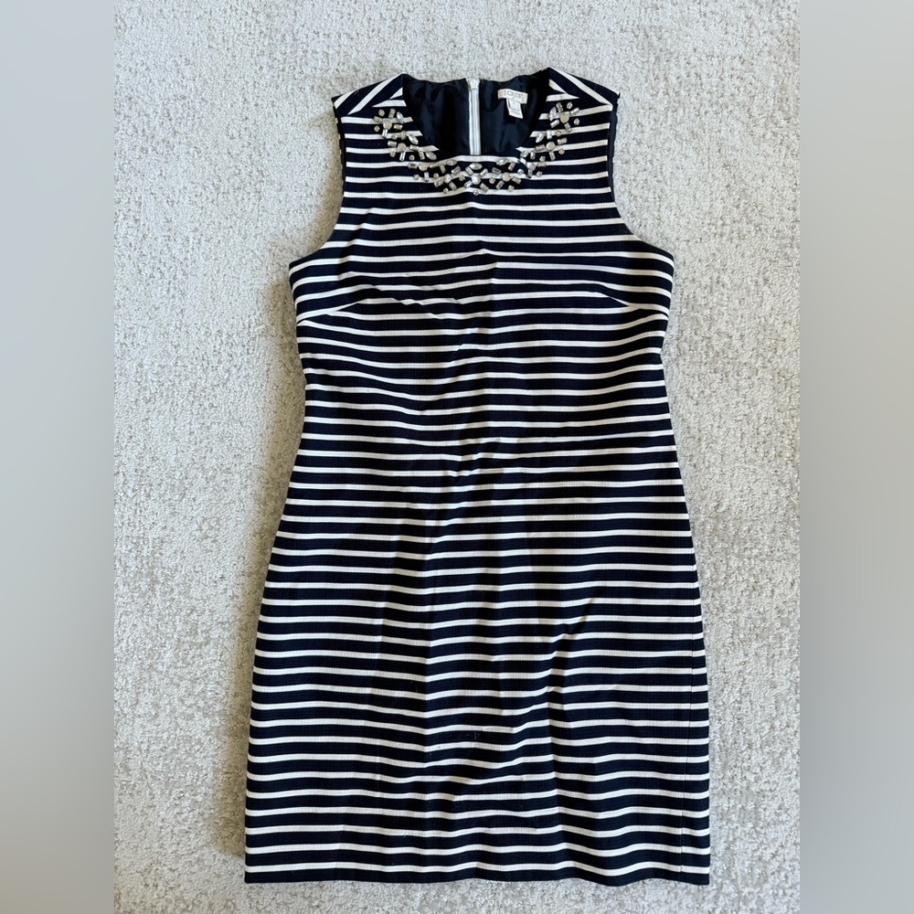 J. Crew Black and White Halter Sheath Mini Dress